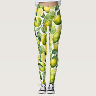 Citroenen Aquarelpatroonontwerp Leggings