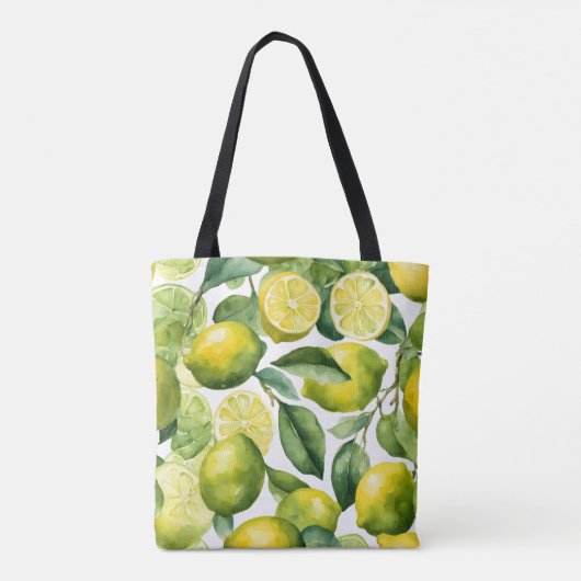 Citroenen Aquarelpatroonontwerp Tote Bag (Achterkant)