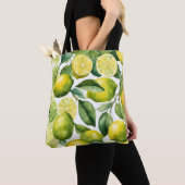Citroenen Aquarelpatroonontwerp Tote Bag (Dichtbij)