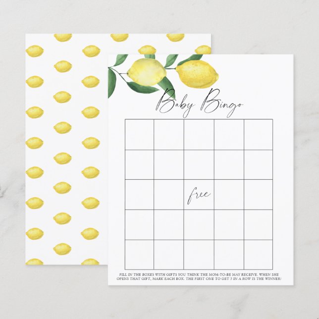 Citroenen - Baby Bingo spel (Voorkant / Achterkant)