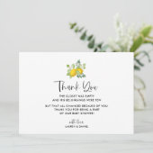 Citroenen Baby Shower Bedankkaartjes Bedankkaart (Staand voorkant)