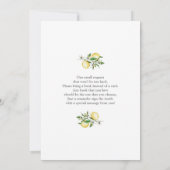 Citroenen Baby shower Kaart (Achterkant)