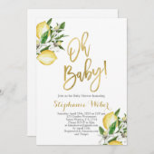 Citroenen Baby shower Kaart (Voorkant / Achterkant)