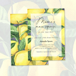 Citroenen Baby Shower Mama's Hoofdverdriet Uitnodi Kaart