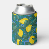 Citroenen, bladeren: citrus tropisch patroon. blikjeskoeler (Blikje Voorkant)