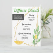 Citroenen & bladeren Essentiële olie Blends Roller Kaart (Staand voorkant)