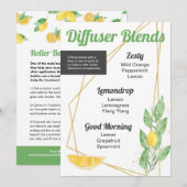 Citroenen & bladeren Essentiële olie Blends Roller Kaart (Voorkant / Achterkant)