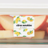 Citroenen & bladeren Etherische olie Roller Flesse Labels (Aangebracht)