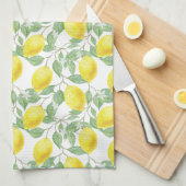 Citroenen & bladeren Fruit Waterverf Pattern Kitch Theedoek (Quarter Fold)