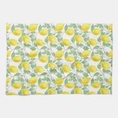 Citroenen & bladeren Fruit Waterverf Pattern Kitch Theedoek (Horizontaal)