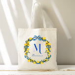 Citroenen blauw boog gepersonaliseerde bruidsmeisj tote bag<br><div class="desc">Citroenen blauw strik lint coquette vrijgezellenfeest gepersonaliseerde bruidsmeisje geschenken monogrammed canvas tas,  citrus citroenen blauw en geel gepersonaliseerde canvas tas; zomerbruidsmeisjes geschenken canvas tas bruids partij gunsten</div>