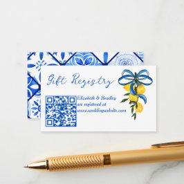 Citroenen blauw lint vrijgezellenfeest cadeau regi informatiekaartje