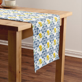 Citroenen & Blauw Marokkaans Tegel Patroon Medium Tafelloper