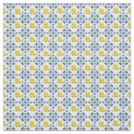 Citroenen & Blauw Marokkaans Tegel Patroon Stof