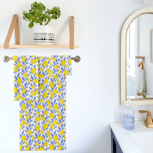 Citroenen Blauw Mediterraan Bad Handdoek