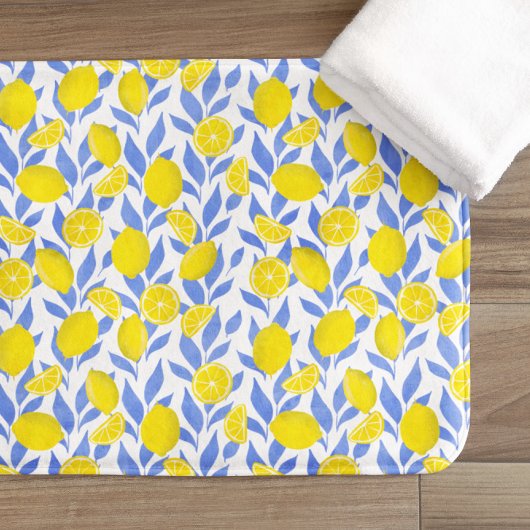 Citroenen Blauw Mediterraan Badmat