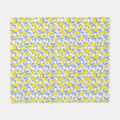 Citroenen Blauw Mediterraan Fleece Deken (Voorkant (Horizontaal))