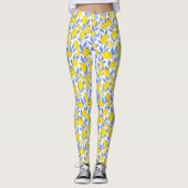 Citroenen Blauw Mediterraan Leggings (Voorkant)