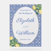 Citroenen blauw tegels bruiloft welkom teken 3 acryl bord (Voorkant)