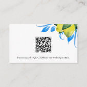 Citroenen Blauwe en Gele Botanische Huwelijksbijla Informatiekaartje (Achterkant)