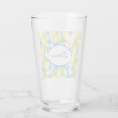 Citroenen & Blauwe Gingham Gepersonaliseerd Glas (Achterkant)