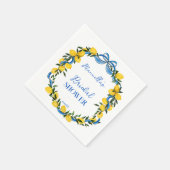 Citroenen blauwe lint strik bruiloftsfeest gemerkt servet (Hoek)