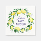 Citroenen Bloeiende Groene Baby Shower Papier Servet (Voorkant)