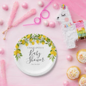 Citroenen Bloeiende Groene Baby Shower Papieren Bordje (Feest)