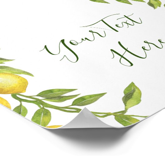 Citroenen Bloeiende Groene Teken Poster (Hoek)