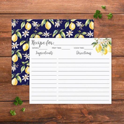 Citroenen Bloemen Boomtak Botanische Recept Kaart