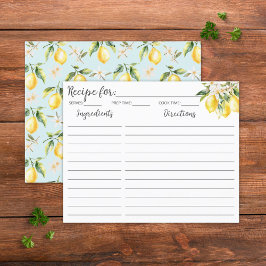 Citroenen Bloemen Boomtak Botanische Recept Kaart