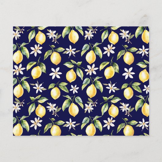 Citroenen Bloemen Boomtak Botanische Recept Kaart (Achterkant)