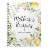 Citroenen Bloemen Krans Moeder Koken Recept Notitieboek (Voorkant)