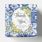 Citroenen Bloemen Mediterraans Mozaïek Tegels Brui Bedankdoosjes (Bovenkant)