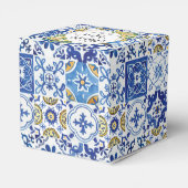 Citroenen Bloemen Mediterraans Mozaïek Tegels Brui Bedankdoosjes (Achterkant)