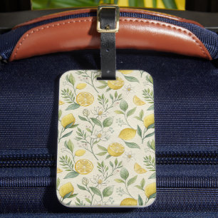 Citroenen & Bloemen Patroon Bagagelabel