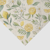 Citroenen & bloemen Patroon Weefsel Papier (Detail)