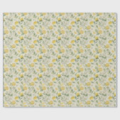 Citroenen & Bloemen Patroon Wrapping Paper Roll Cadeaupapier (Vlak)