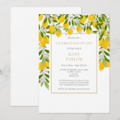 Citroenen Bloemenbegrafenis Viering van het leven Kaart (Voorkant / Achterkant)