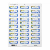 Citroenen Bloemendecor Italiaanse Blauwe Tegeltjes Etiket (Full Sheet)