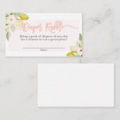 Citroenen Bloemenluier Raffle Behuizing Kaart (Voorkant / Achterkant)