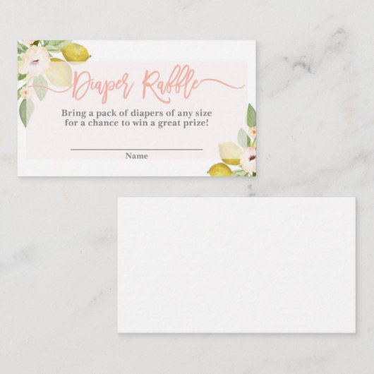 Citroenen Bloemenluier Raffle Behuizing Kaart (Voorkant / Achterkant)