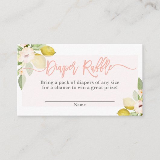 Citroenen Bloemenluier Raffle Behuizing Kaart (Voorkant)