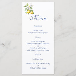 Citroenen bloemig Menu