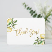 Citroenen bloemkaart bedankt (Staand voorkant)