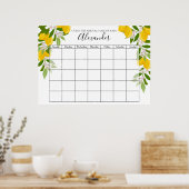 Citroenen Bloesem Baby Shower Raad De Verwachte Da Poster (Keuken)