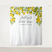 Citroenen Bloesem Bruidsfeest Fotocabine Achtergro Wandkleed (Voorkant)