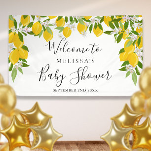 Citroenen Bloesem Groen Baby Shower Welkom Spandoek