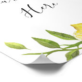 Citroenen Bloesem Groen Blad Waterverf Poster (Hoek)