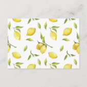 Citroenen bloesem groen bloemenbruiloft receptie informatiekaartje (Achterkant)